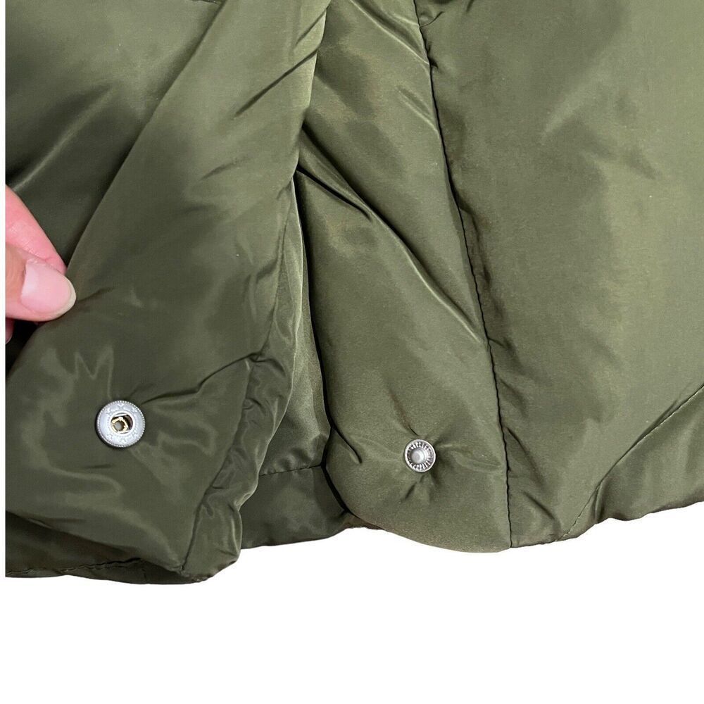 Blank NYC Vest Womens XS Green Quilted Snap Button Shawl V-neck Gorpcore Puffer - Picture 11 of 16